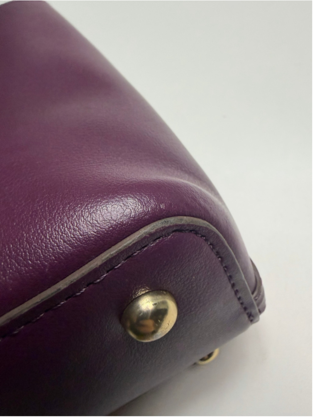 Women's Nanette Lepore Purple Satchel One Size with Gold Chain - Picture 6 of 9